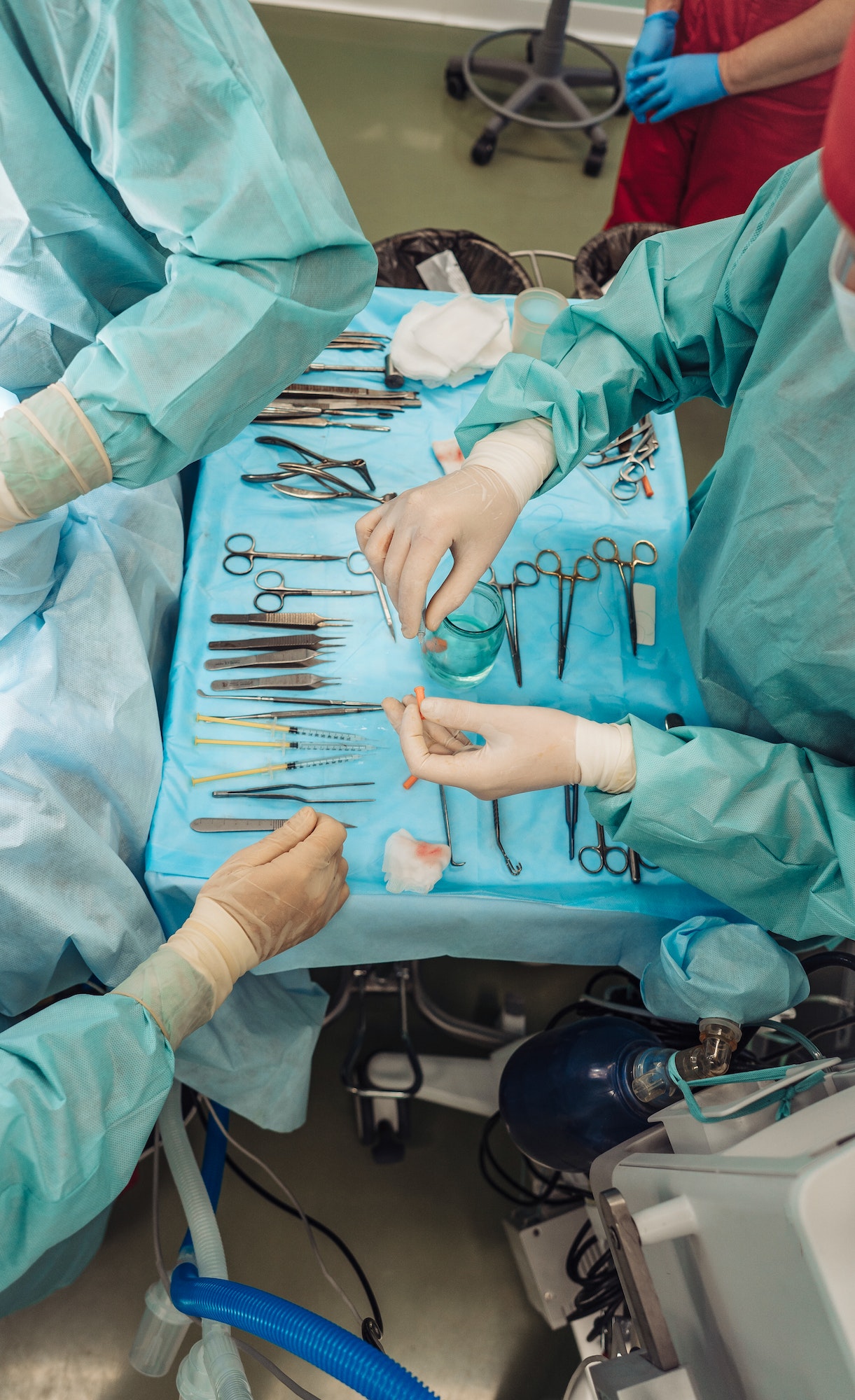 The instruments of surgery in operating room